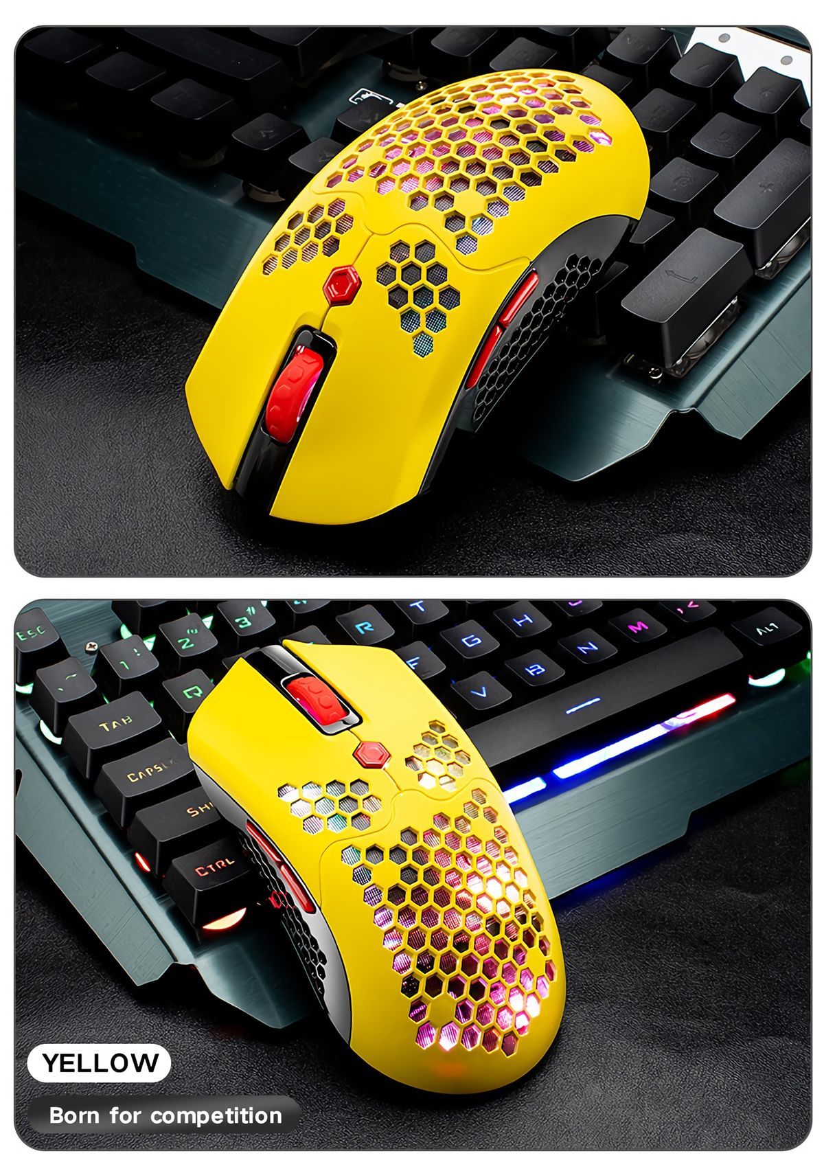 Free-wolf-X2-24G-Wireless-Gaming-Mouse-Hollow-Honeycomb-Rechargeable-12000DPI-7-Buttons-Ergonomic-RG-1738379