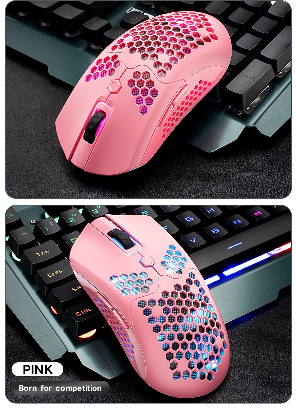 Free-wolf-X2-24G-Wireless-Gaming-Mouse-Hollow-Honeycomb-Rechargeable-12000DPI-7-Buttons-Ergonomic-RG-1738379