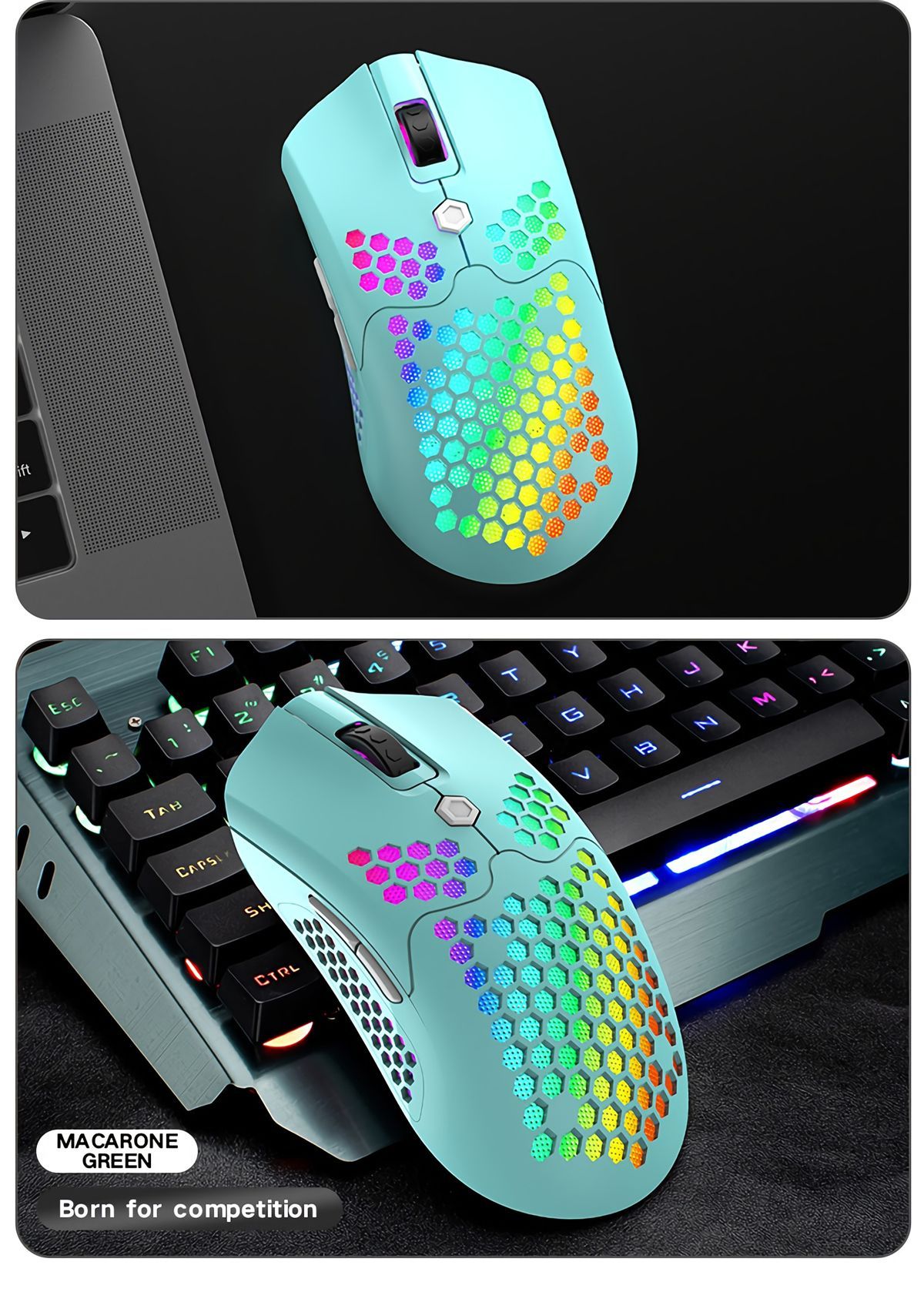 Free-wolf-X2-24G-Wireless-Gaming-Mouse-Hollow-Honeycomb-Rechargeable-12000DPI-7-Buttons-Ergonomic-RG-1738379