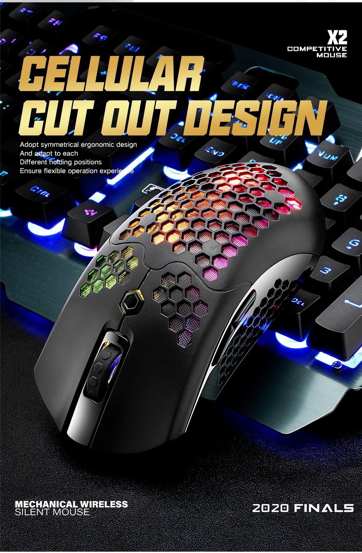 Free-wolf-X2-24G-Wireless-Gaming-Mouse-Hollow-Honeycomb-Rechargeable-12000DPI-7-Buttons-Ergonomic-RG-1738379