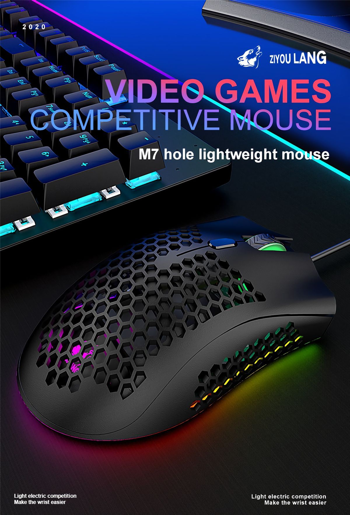 Freewolf-M7-Gaming-Mouse-Wired-12000DPI-RGB-Backlight-Computer-Mouse-Lightweight-Hollow-Honeycomb-Mi-1738471