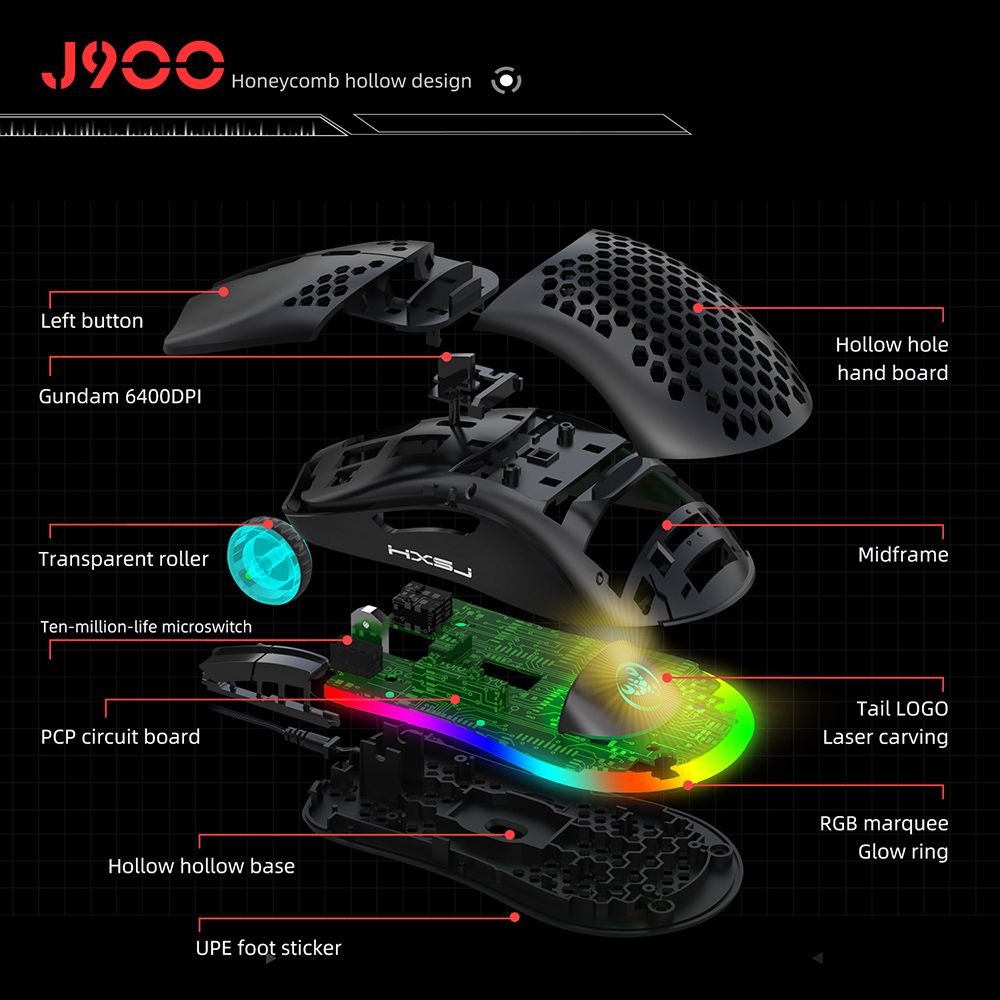 HXSJ-J900-Wired-Gaming-Mouse-Honeycomb-Hollow-RGB-Game-Mouse-with-Six-Adjustable-DPI-Ergonomic-Desig-1711038