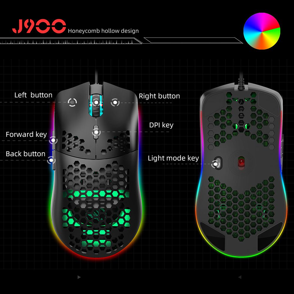 HXSJ-J900-Wired-Gaming-Mouse-Honeycomb-Hollow-RGB-Game-Mouse-with-Six-Adjustable-DPI-Ergonomic-Desig-1711038