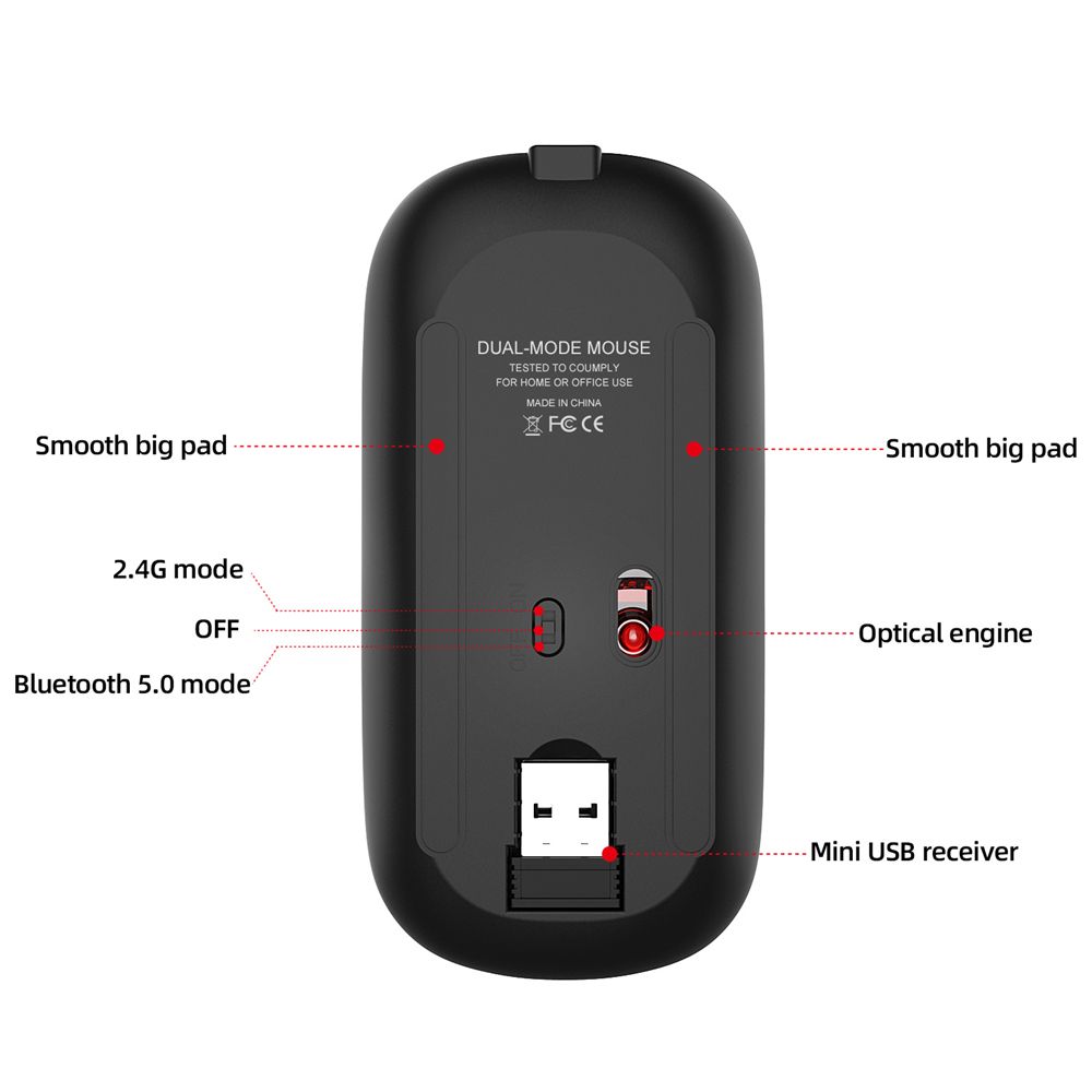 HXSJ-M90-Wireless-Dual-Mode-24G-Bluetooth-Mouse-Rechargeable-1600DPI-Silent-USB-Optical-Ergonomic-Mo-1740974
