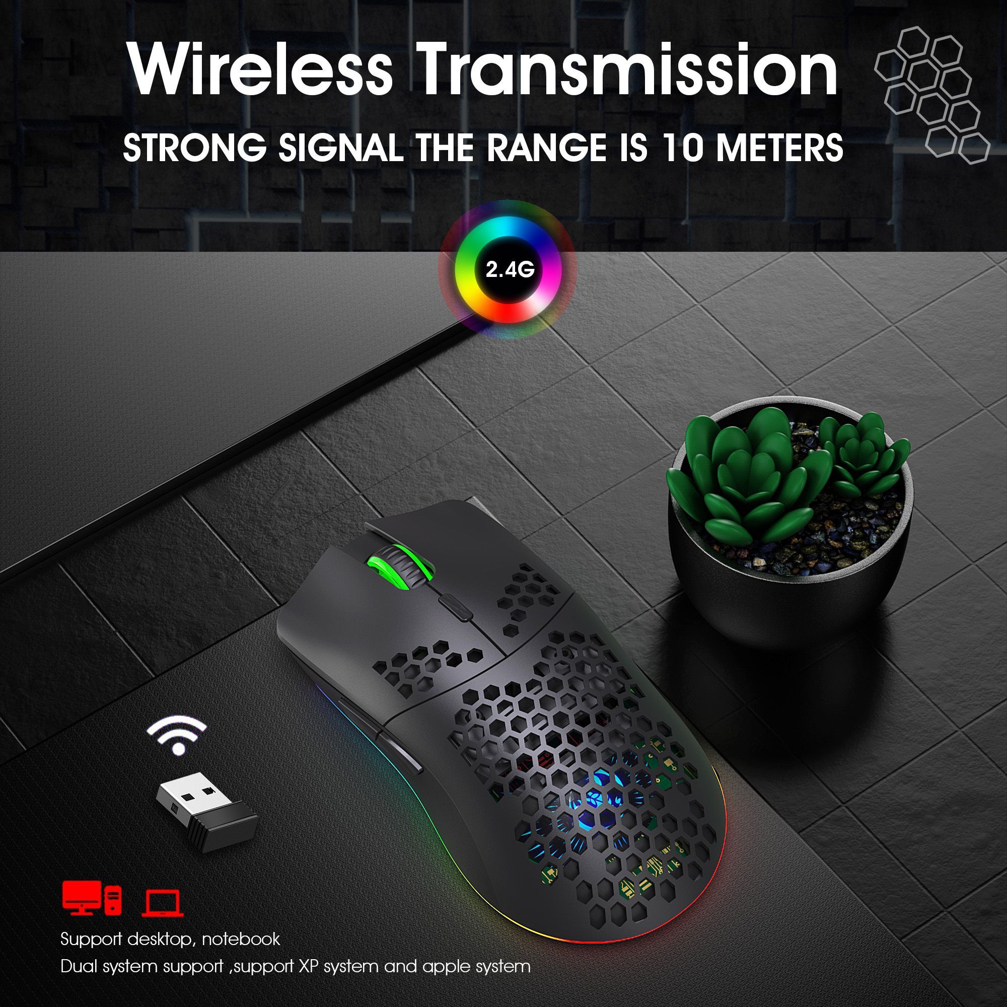 HXSJ-T66-Wireless-Mouse-24Ghz-Wireless-Honeycomb-Lightweight-Design-RGB-Lighting-Mouse-Rechargeable--1761494