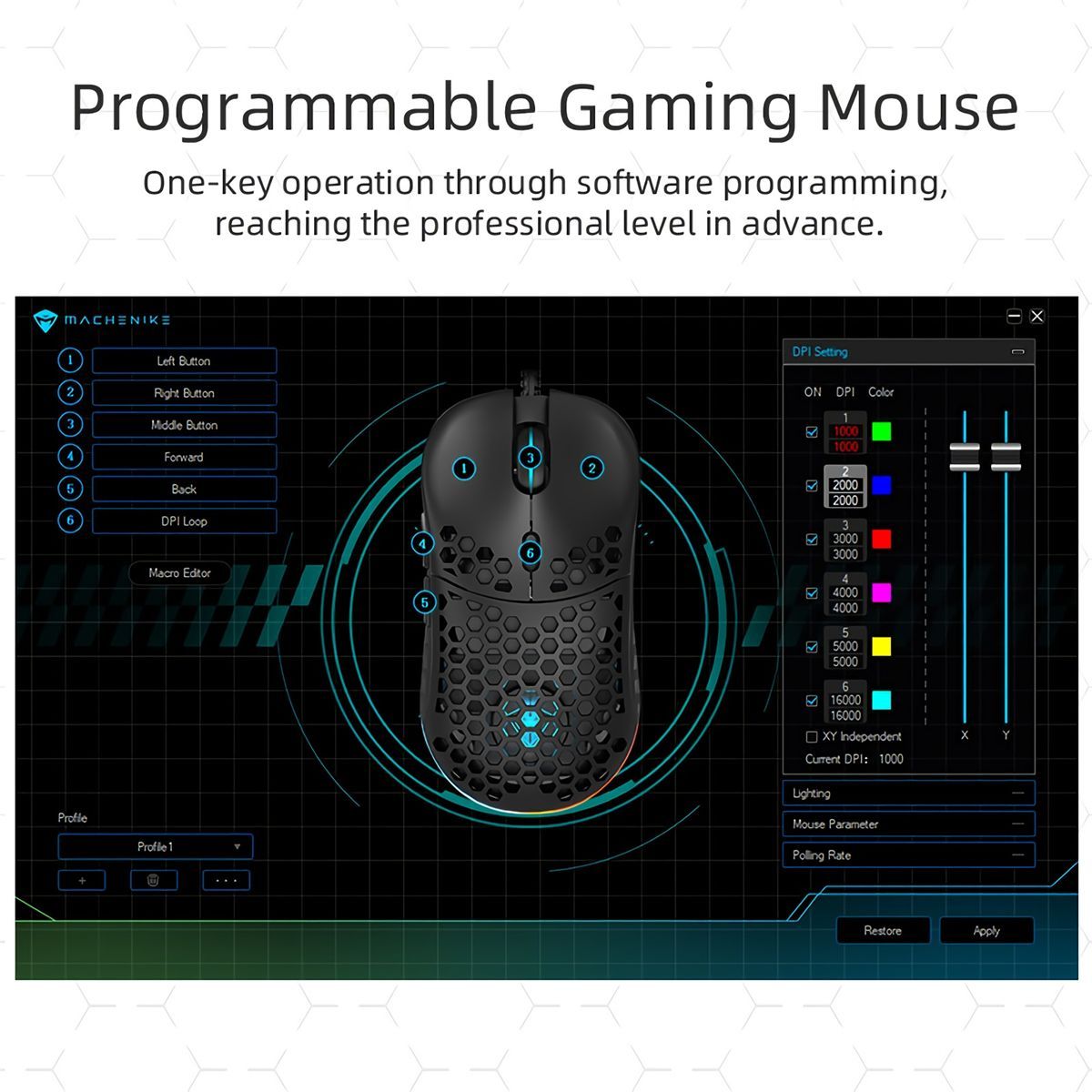 Machenike-M610-Wired-Gaming-Mouse-6400DPI-PMW3325-RGB-Computer-Mouse-Programmable-Hollow-Honeycomb-M-1738188