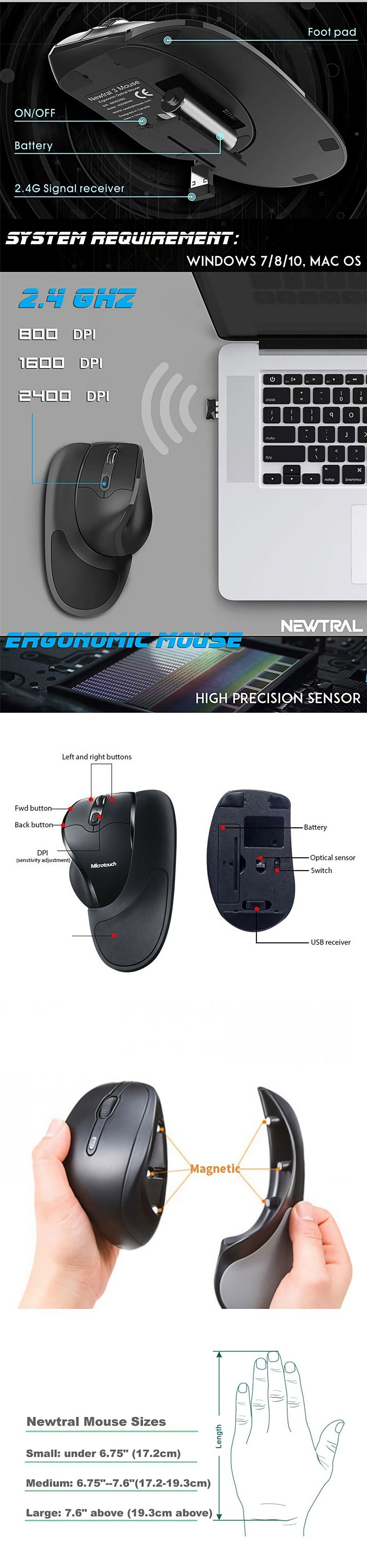 Newtral-N300LWM-24GHz-Wireless-Left-Hand-Mouse-2400DPI-Ergonomic-Gaming-Mouse-Home-Office-Mouce-for--1673287