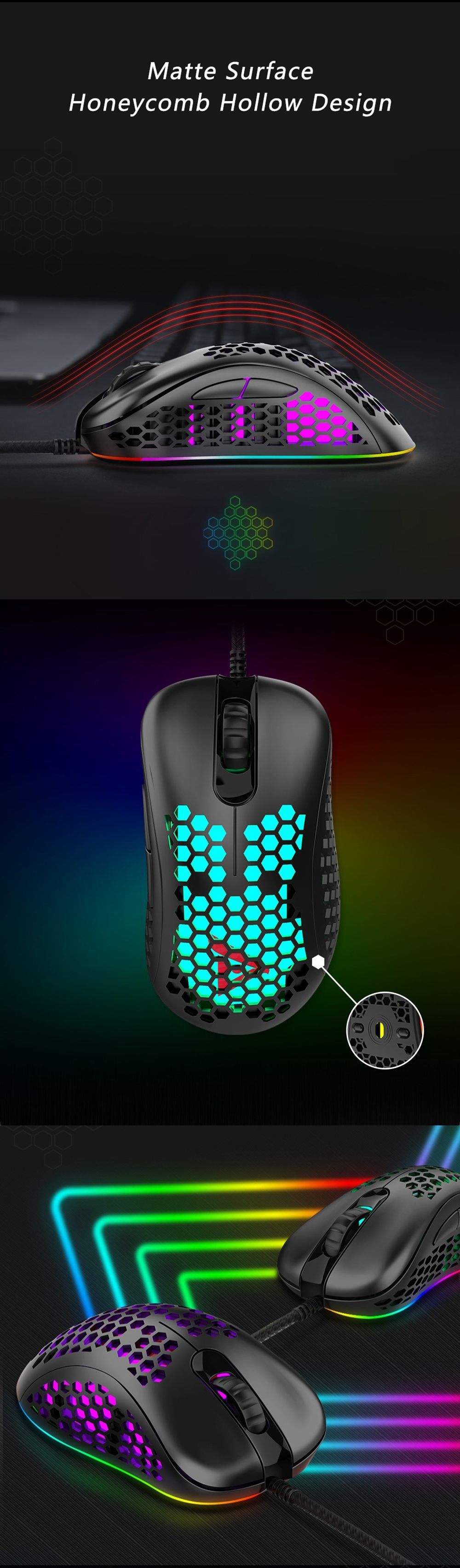 TAIDU-M506-Wired-Game-Mouse-Matte-Honeycomb-Hollow-Lightweight-6200DPI-Professional-Gaming-Mouse-for-1700778