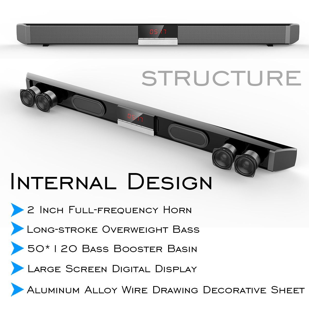 40W-bluetooth-Soundbar-Computer-Speaker-With-DSP-Clock-Sound-Effect-Regulation-Dual-Built-in-Subwoof-1617548