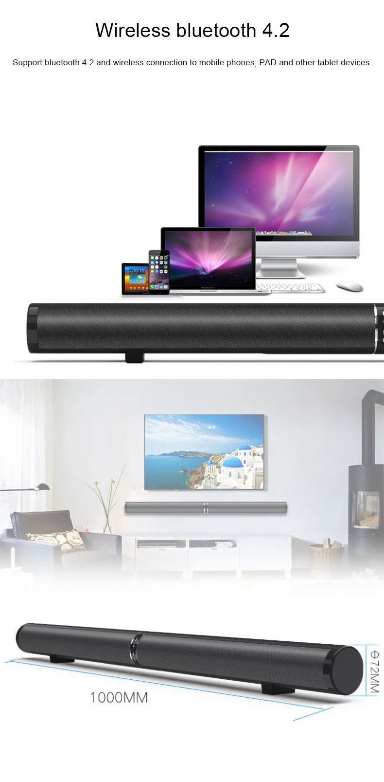 Sanwo-LP-1807-bluetooth-Speaker-Soundbar-Stereo-Home-Theater-Audio-Speaker-Separate-Column-RCA-AUX-H-1643347