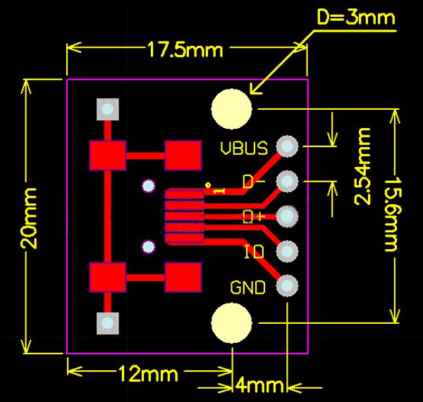 10pcs-USB-To-DIP-Female-Head-Mini-5P-Patch-To-DIP-254mm-Adapter-Board-1167633