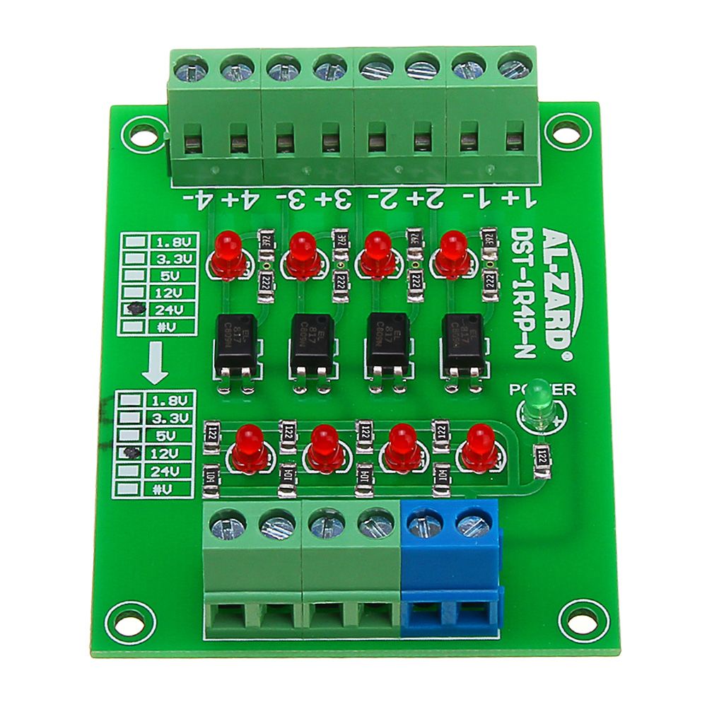 3pcs-24V-To-12V-4-Channel-Optocoupler-Isolation-Board-Isolated-Module-PLC-Signal-Level-Voltage-Conve-1466954