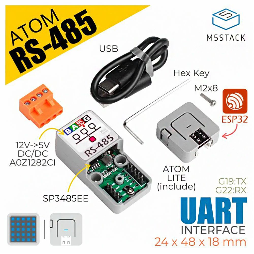 M5Stackreg-ATOM-RS-485-M5Atomic-TTL--RS485-Converter-SP3485EE-RS485-Multipoint-Communication-Industr-1728145