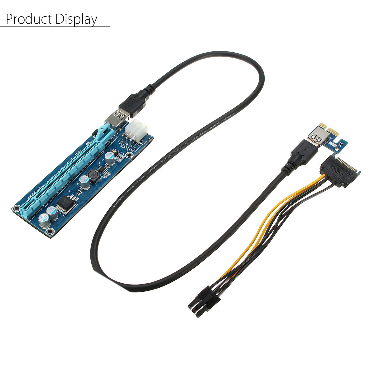 USB-30-PCI-E-Express-1x-To-16x-Extender-Riser-Card-Adapter-Power-Cable-Mining-1173209