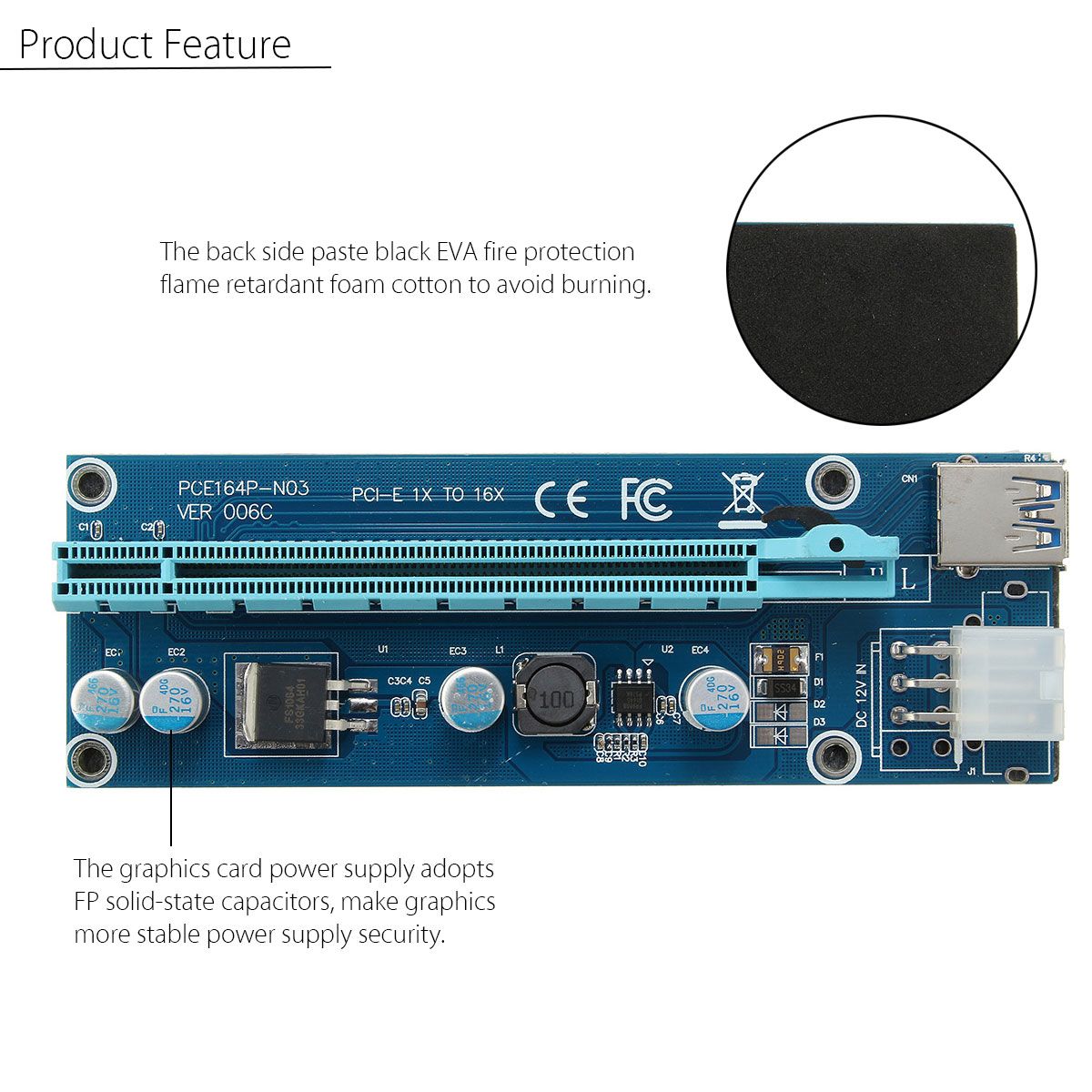 USB-30-PCI-E-Express-1x-To-16x-Extender-Riser-Card-Adapter-Power-Cable-Mining-1173209