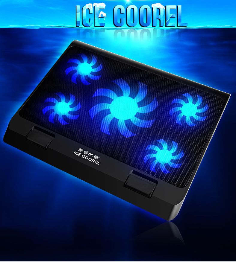 ICE-COOREL-Cooling-Laptop-Stand-Two-Modes-Portable-Adjustable-Angle-High-Speed-Double-Fans--USB-Port-1641856