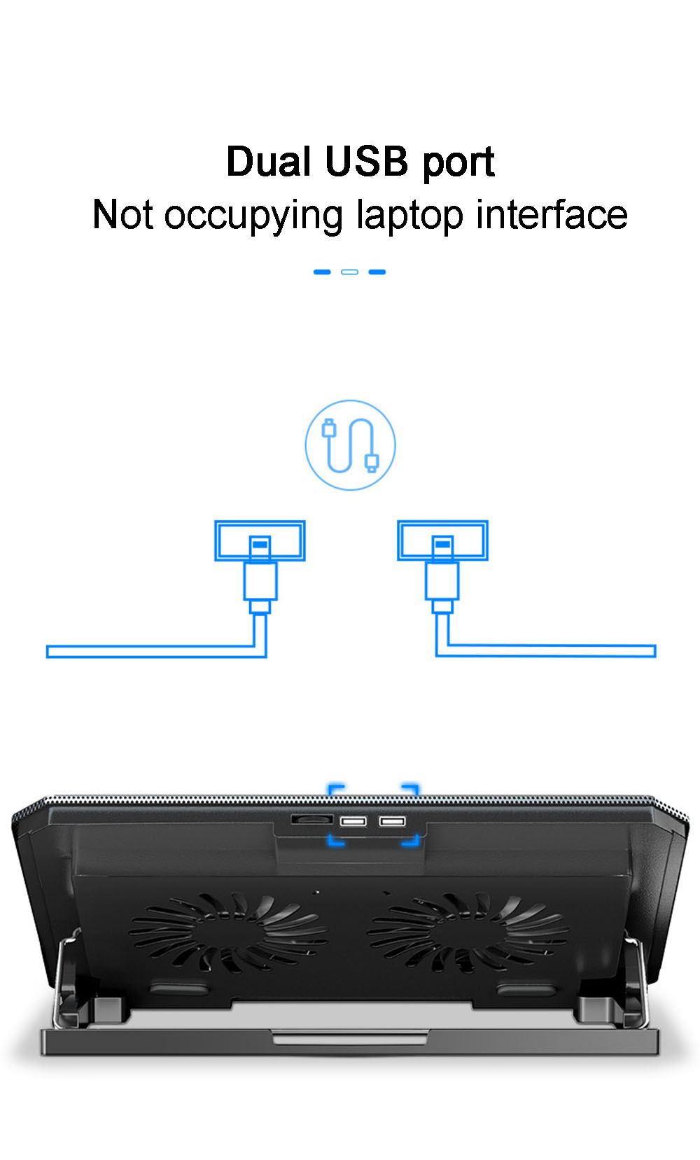 MC-Q100-Notebook-Computer-Radiator-Laptop-Stand-Cooling-Pad-2-Fans-USB-Adjustable-Heightening-Liftin-1723997