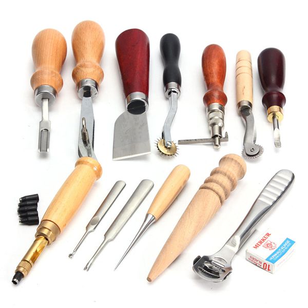 13Pcs-Leather-Craft-Hand-Awl-Skiving-Groover-Sewing-DIY-Tool-Kit-1090408
