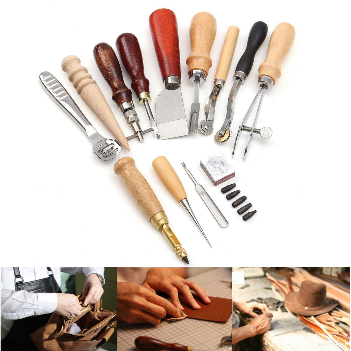 13pcs-Leather-Craft-DIY-Tool-Hand-Stitching-Cutter-Sewing-Awl-Tools-Kit-1112035