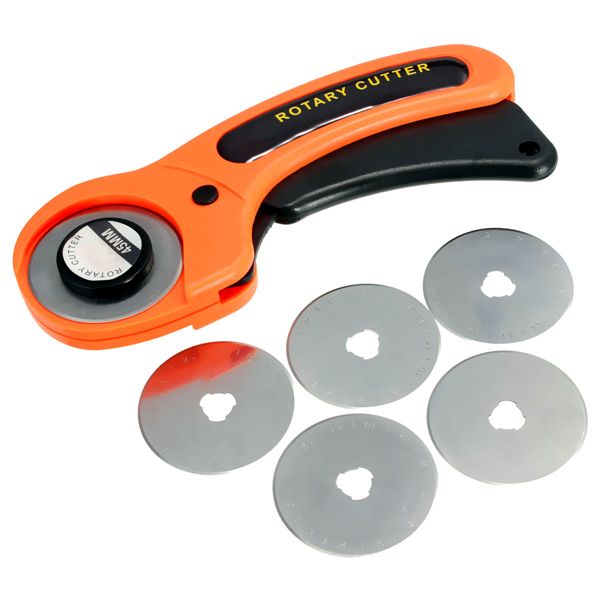 45mm-Rotary-Cutter-Sewing-Quilting-Fabric-Cutting-Craft-Tool-With-5pcs-Blades-1050177