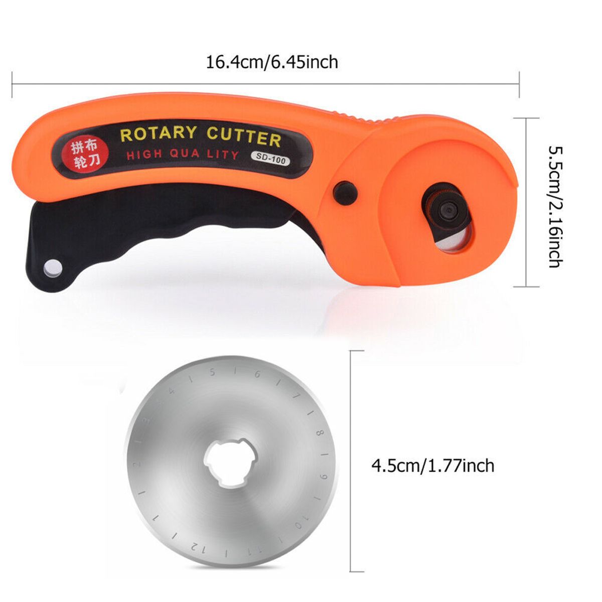 45mm-Round-Rotary-Cutter-Sewing-Quilting-Roller-Fabric-Cutting-Tool--10x-Bllades-1680572