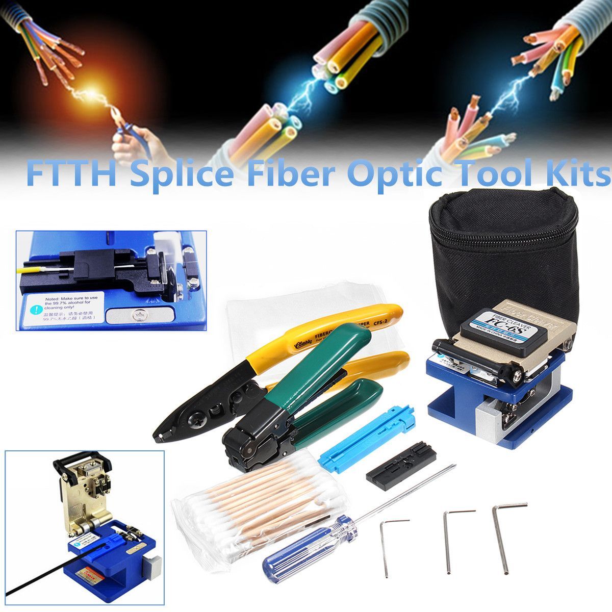 FTTH-Splicing-Splice-Fiber-Optic-Stripping-Tool-Kits-With-Fiber-Cleaver-FC-6S-1193343