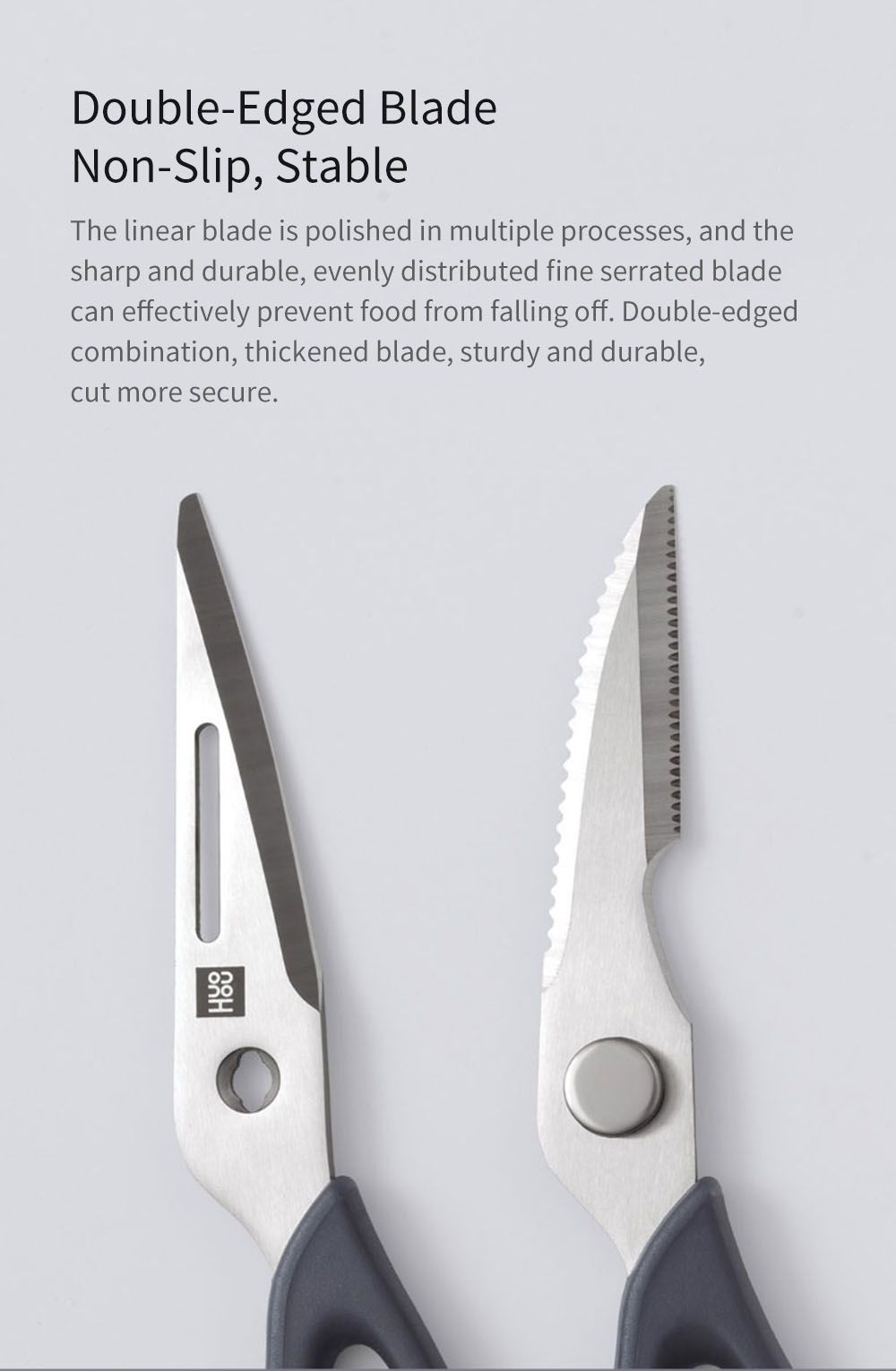 Huohou-30Cr13-Stainless-Steel-Kitchen-Scissors-Sharp-Sets-Non-slip-Tool-Kit-Fruits-Meat-Scissors-Pru-1582537