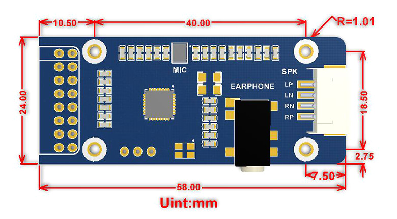 Wavesharereg-WM8960-Audio-Codec-Module-Stereo-Playback-Recording-I2C-Interface-Support-STM32-Decoder-1702113