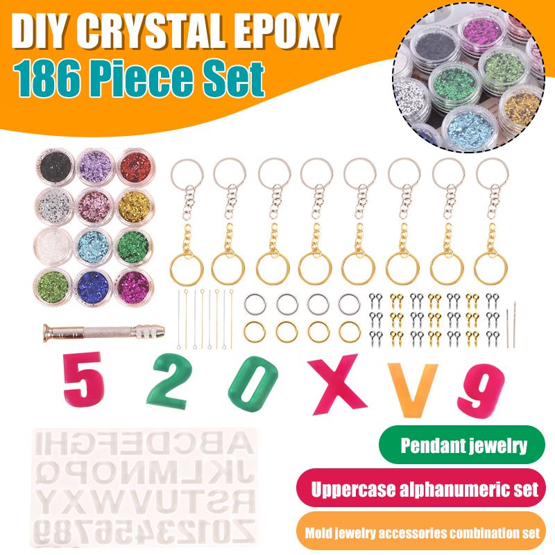 106pcs-Jewelry-DIY-Mould-Handmade-Crystal-Glue-Mould-Set-Resin-Silicone-Mold-Kit-1739575