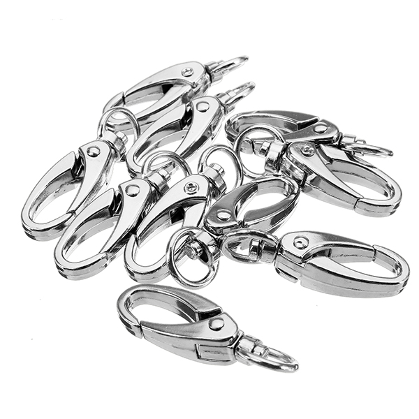 10Pcs-375mm-Silver-Zinc-Alloy-Oval-Swivel-Spring-Snap-Hook-Trigger-Clip-with-85mm-Round-Ring-1152651