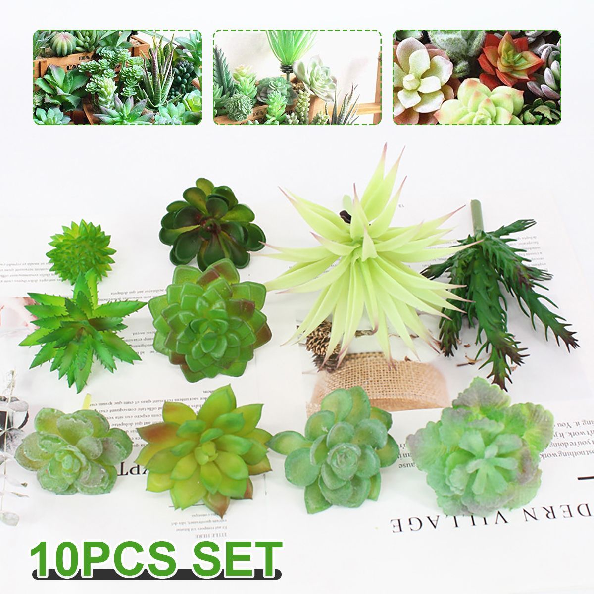 10Pcs-PVC-Artificial-Succulent-Flocking-Plants-Foliage--Landscape-Garden-Decorations-1571421