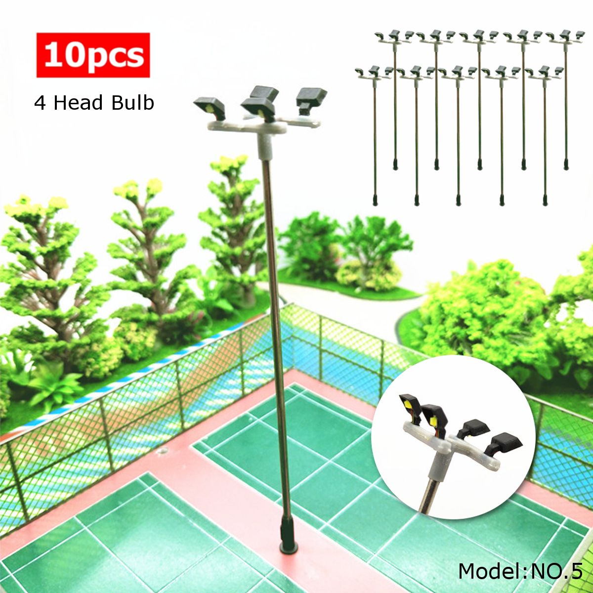 10PcsSet-HO-Scale-1100-Model-Railroad-Train-LED-Street-Light-Lamps-Post-4-Heads-Street-Light-1572643