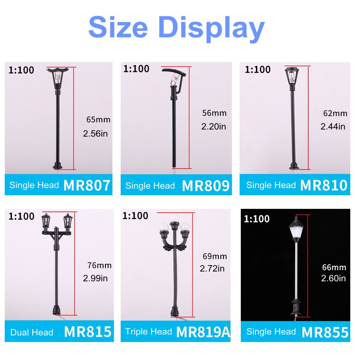 1100-HO-Scale-Model-Garden-Light-LED-Street-Light-Scenery-Building-Lamppost-DIY-1667608