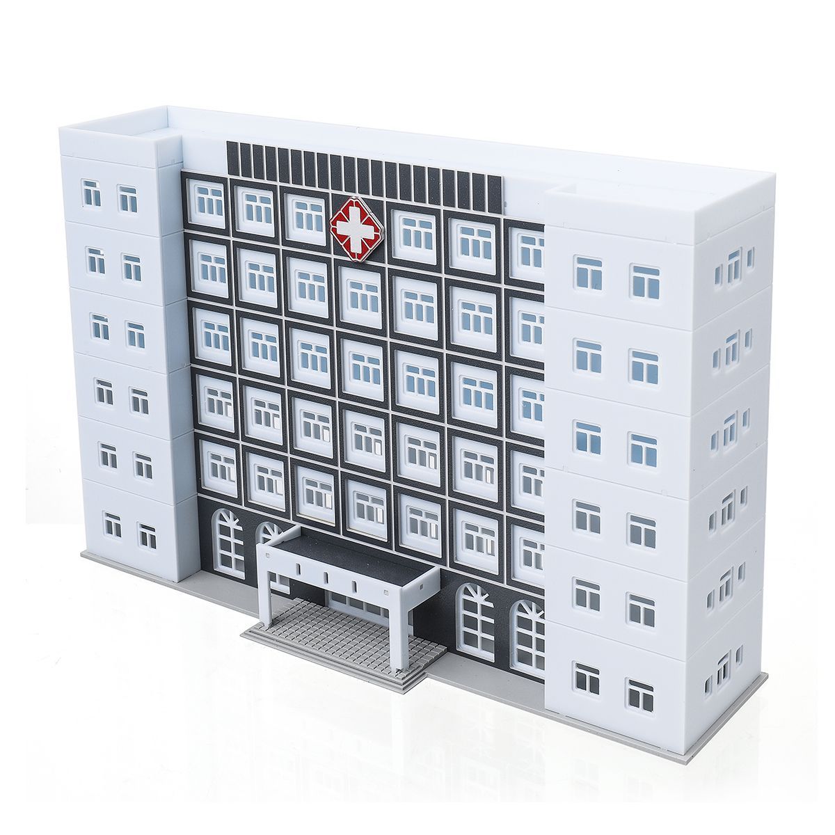 1150-N-Scale-Hospital-Buildings-Model-Office-Skyscraper-Assembled-Plastic-Parts-1538356