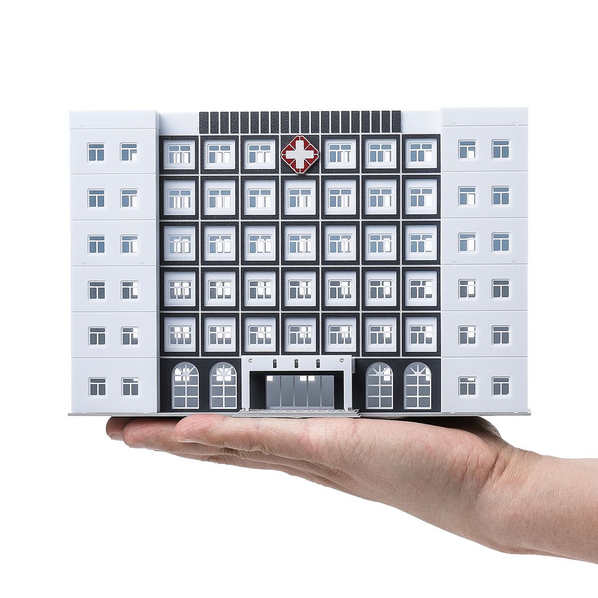 1150-N-Scale-Hospital-Buildings-Model-Office-Skyscraper-Assembled-Plastic-Parts-1538356