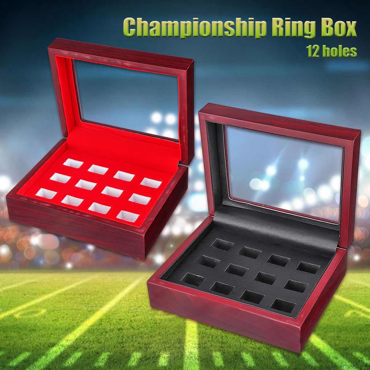 12-Holes-Wooden-Box-For-Championship-Ring-Collection-Display-Red-Black-1502285