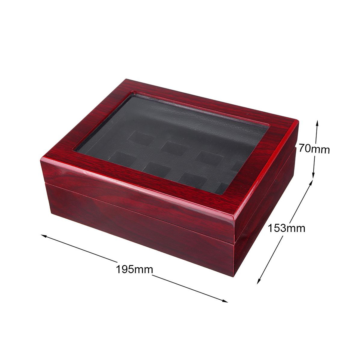 12-Holes-Wooden-Box-For-Championship-Ring-Collection-Display-Red-Black-1502285