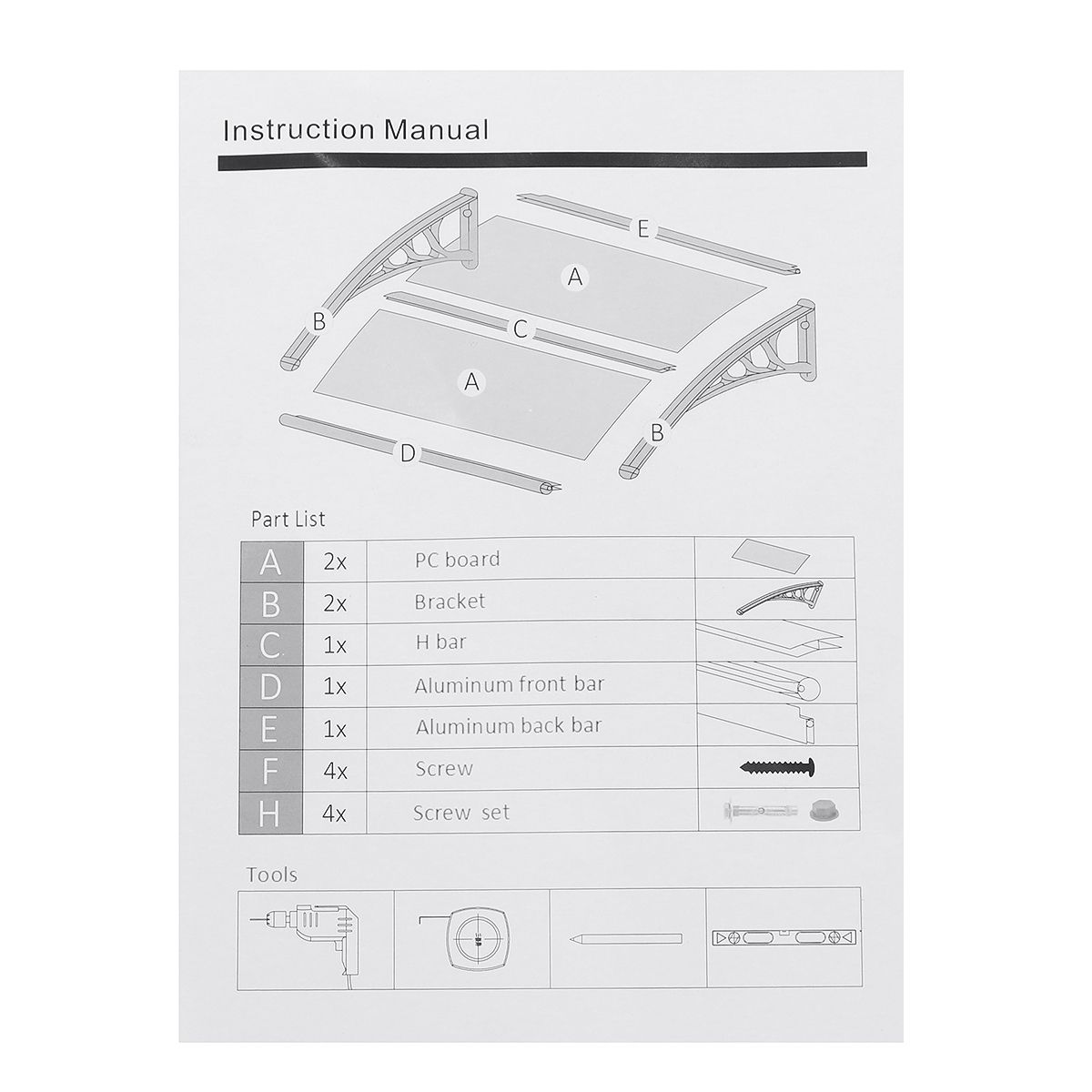 120-x-75-cm-Plastic-Canopy-Awning-Shelter-Waterproof--Rack-for-Shelf-House-Yard-Roof-1610139