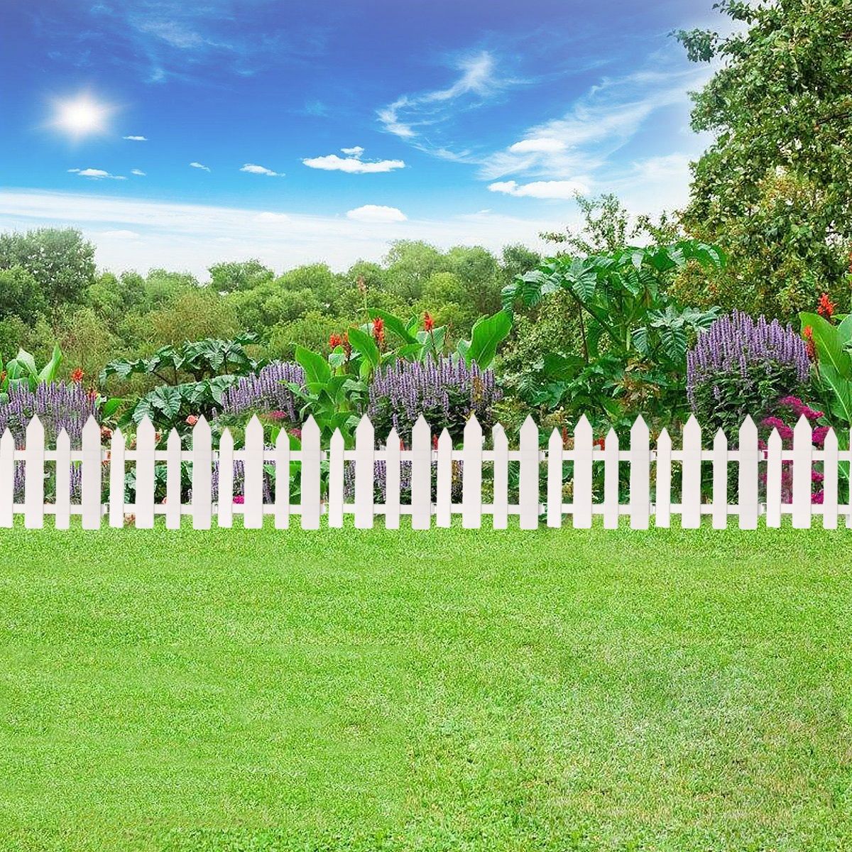 1224PCS-Outdoor-PVC-Plastic-White-Fence-Garden-Flowerpot-Parterre-Fence-Decoration-1741797