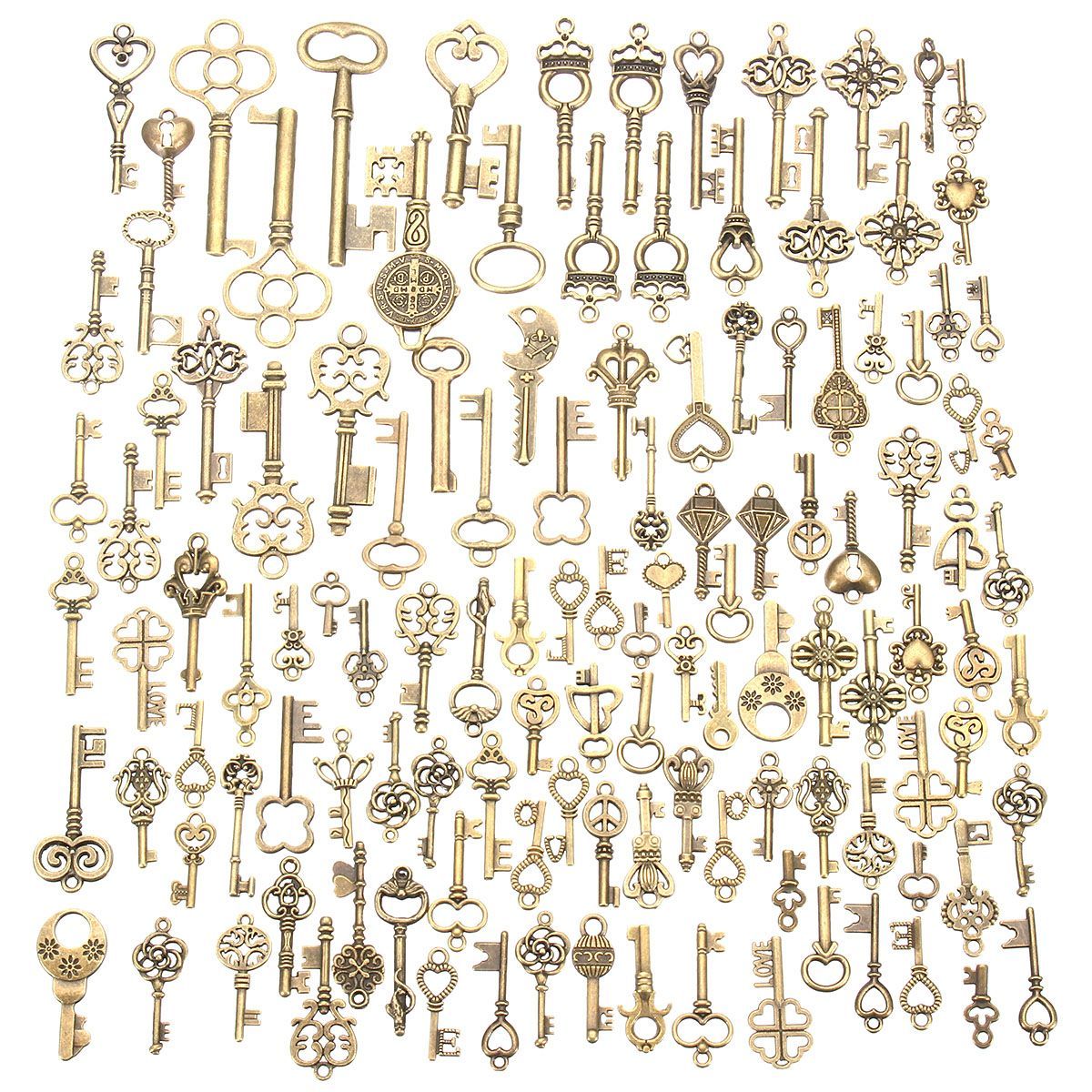 125Pcs-Vintage-Bronze-Key-For-Pendant-Necklace-Bracelet-DIY-Handmade-Accessories-Decoration-1192644