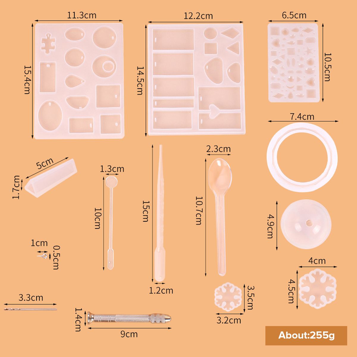 127PCS-Silicone-Pendant-Mould-Jewelry-Making-Necklace-DIY-Mold-Set-Craft-Easy-1741190