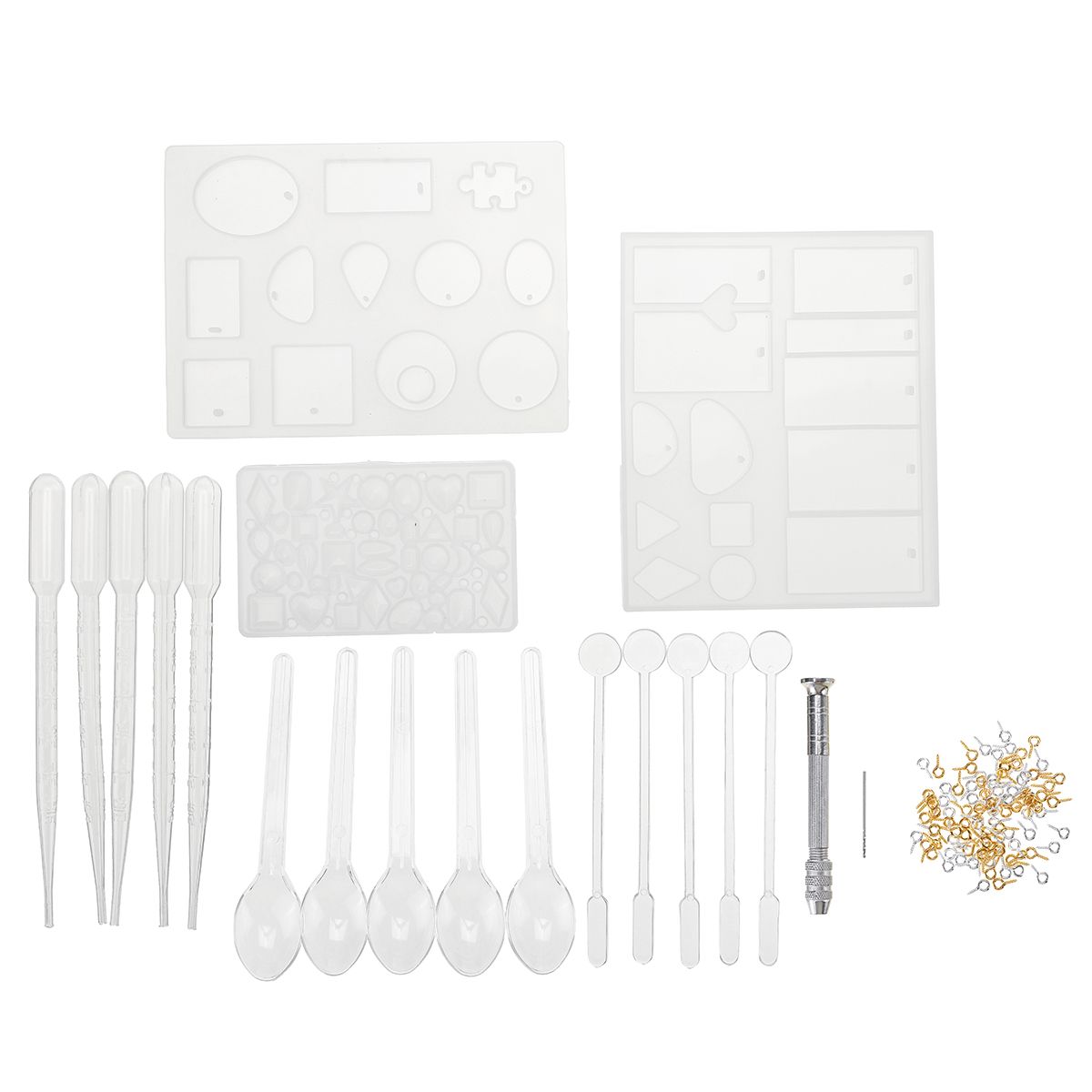 127PCS-Silicone-Pendant-Mould-Jewelry-Making-Necklace-DIY-Mold-Set-Craft-Easy-1741190