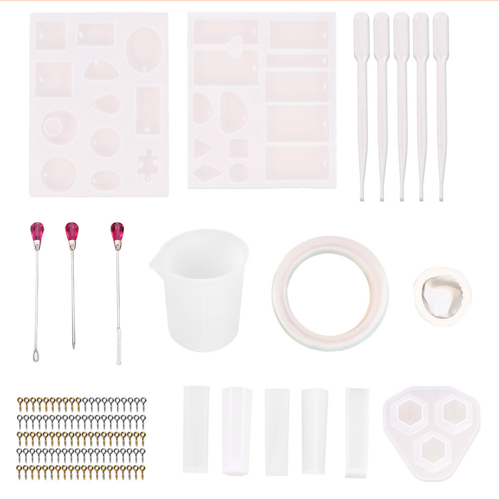 128Pcs-Pendant-Silicone-DIY-Casting-Mould-Set-with-Measuring-Cup-for-Pendant-Craft-Jewelry-Necklace--1675405