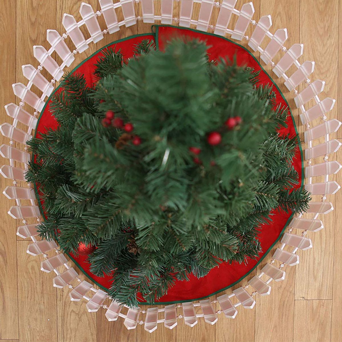 12PCS-Plastic-Fence-Decorations-White-Home-Christmas-Xmas-Tree-Ornaments-Miniature-Border-Grass-Lawn-1557020