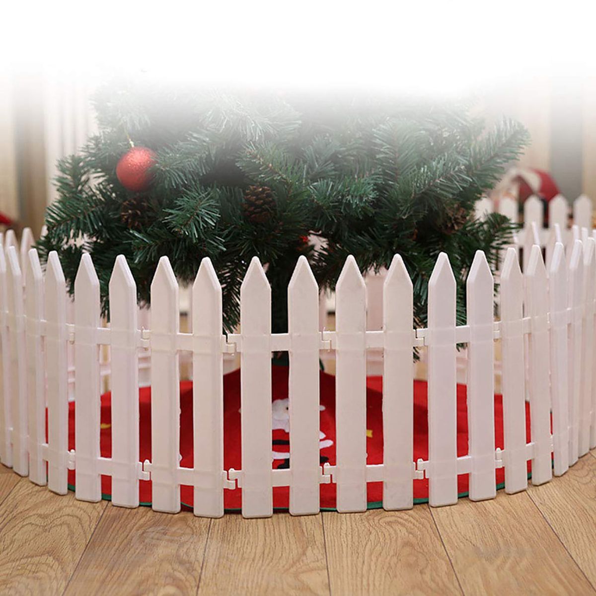 12PCS-Plastic-Fence-Decorations-White-Home-Christmas-Xmas-Tree-Ornaments-Miniature-Border-Grass-Lawn-1557020