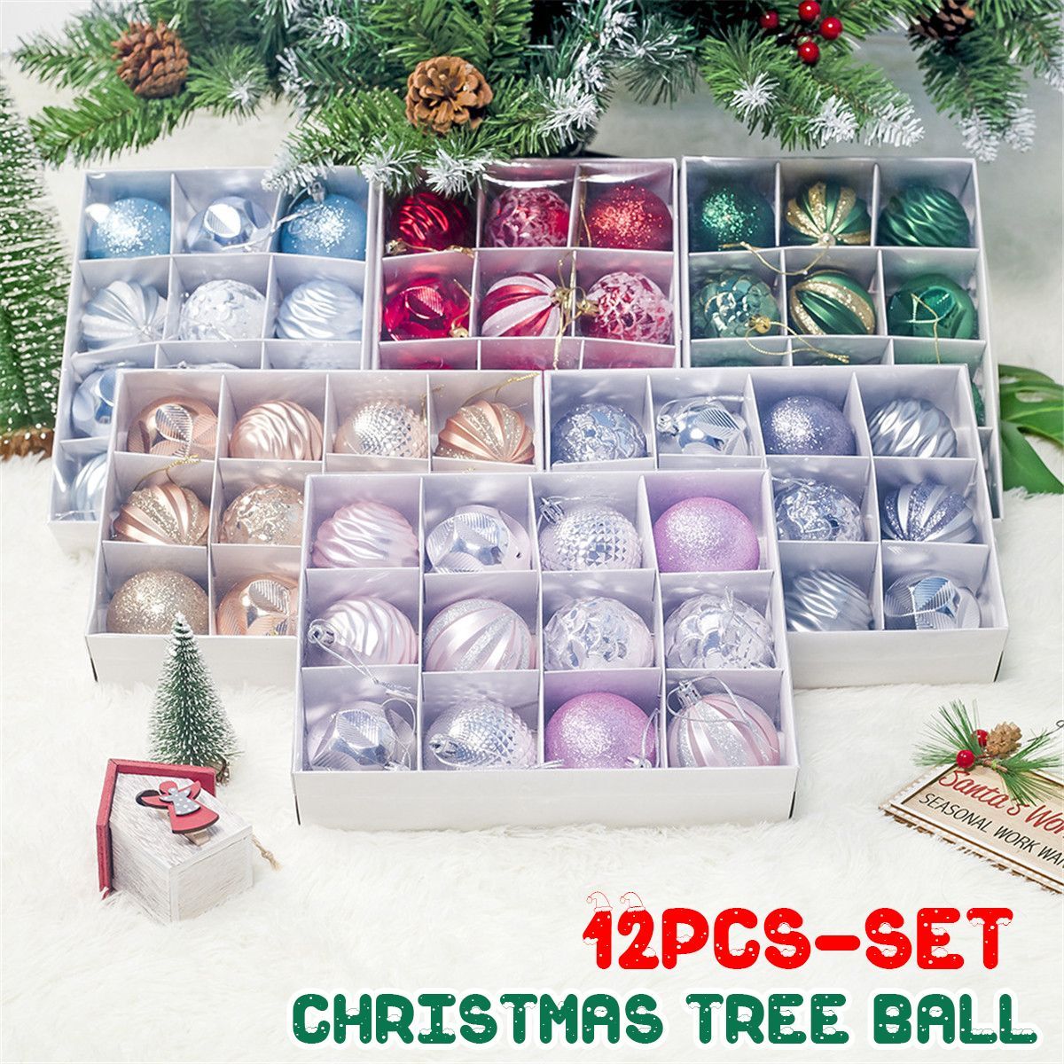 12Pcs-50mm-Christmas-Tree-Ball-Baubles-Decoration-Xmas-Hanging-Party-Ornaments-1592958