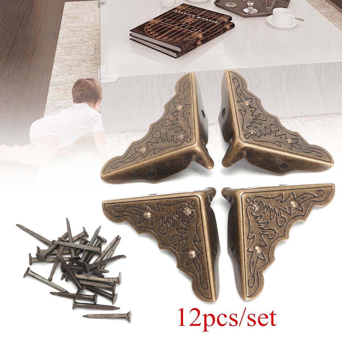 12Pcs-Wooden-Wine-Case-Chest-Jewelry-Box-Feet-Leg-Decorative-Corner-Protector-1268625