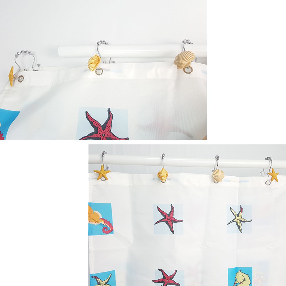 12PcsSet-Resin-Decorative-Seashell-Shower-Curtain-Stainless-Steel-Hook-Bathroom-1468189