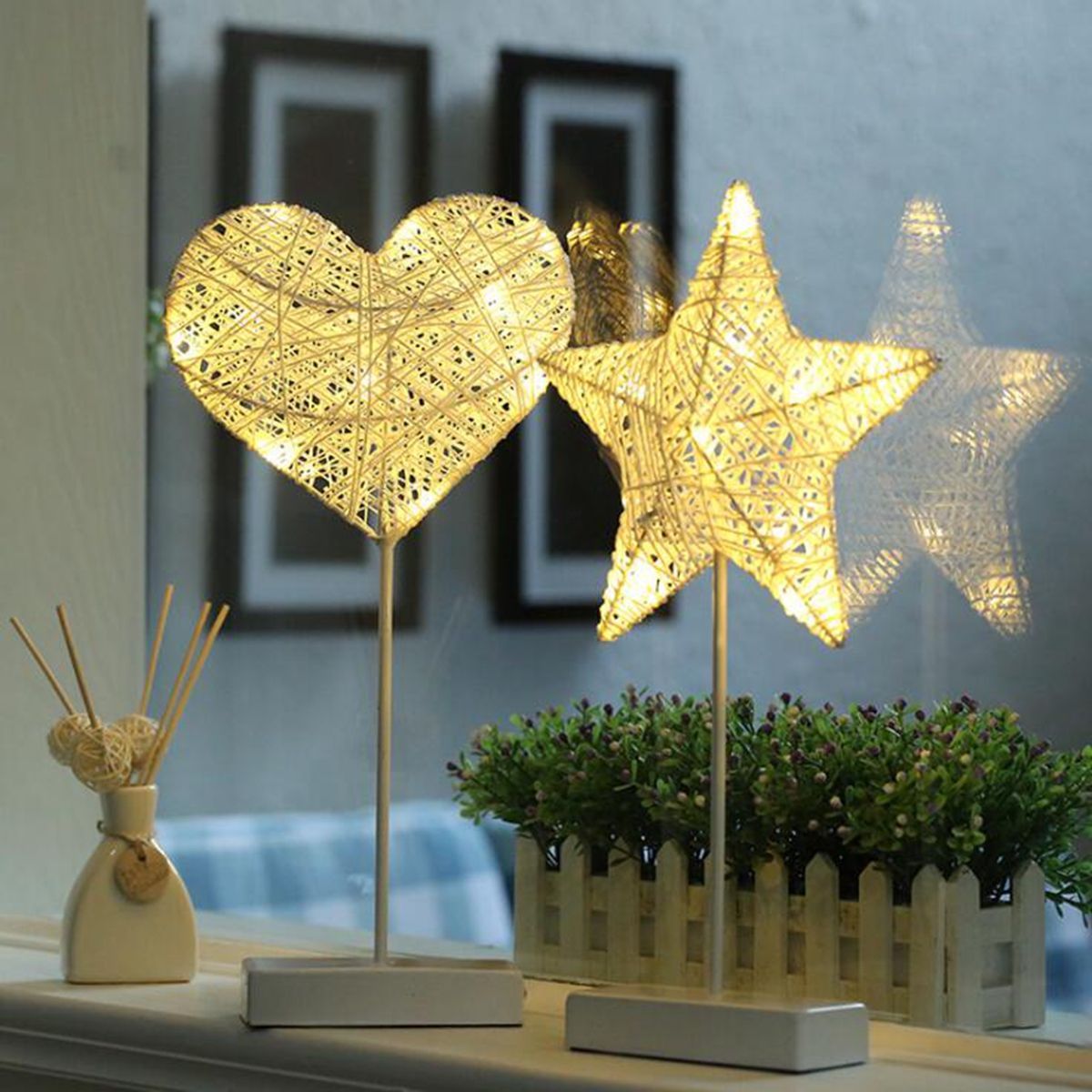 12V-Illuminative-HeartStar-Shaped-Night-Light-Fairy-Light-LED-Table-Desk-Lamp-1627076