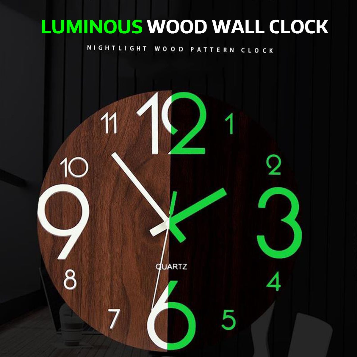 12quot-Luminous-Wall-Clock-Quartz-Wooden-Silent-Non-Ticking-Dark-Home-Room-Decor-1496359